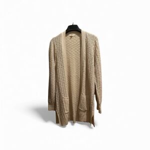 Beige Open-Front Cardigan